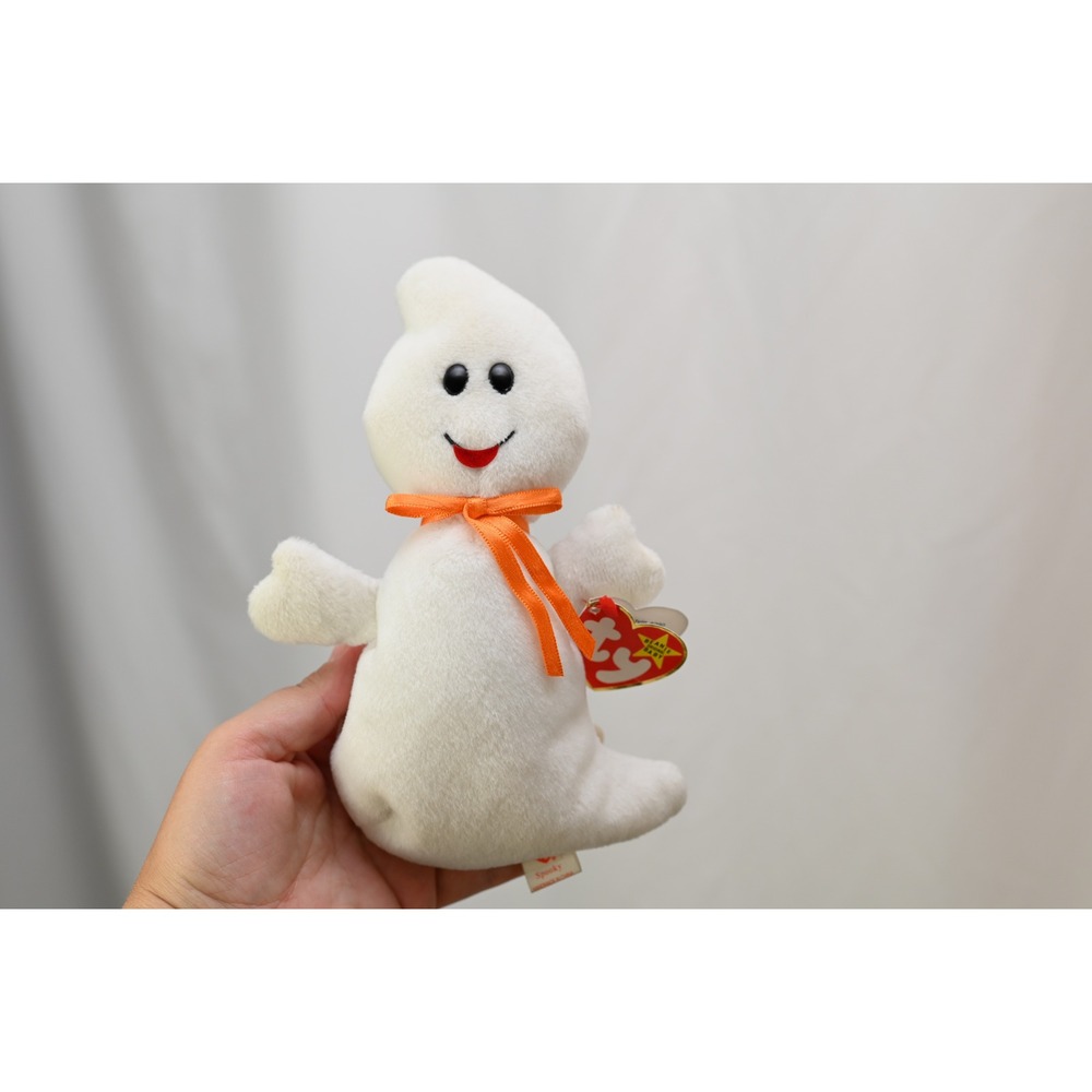 Ty Beanie Baby Spooky the Ghost Halloween Plush Style 4090 Vintage 1995 8.5 inch